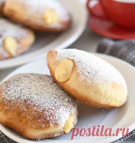 Рецепт дрожжевых пончиков с кремом