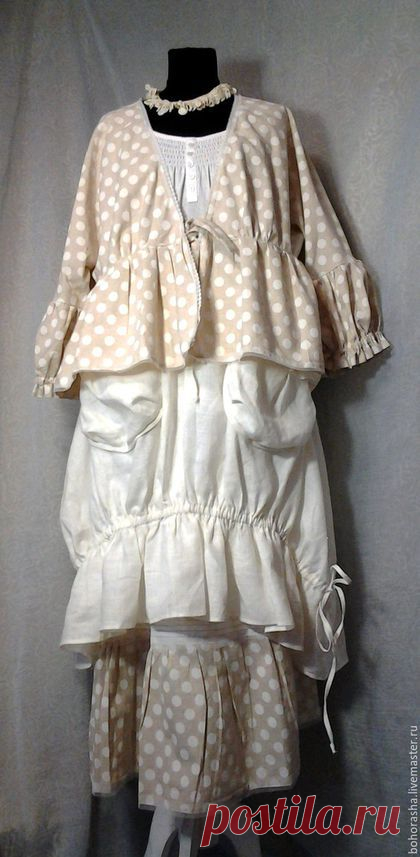 Купить Подъюбник в горох для комплектов Бохо - белый, в горошек, подъюбник, многослойная юбка, многослойность