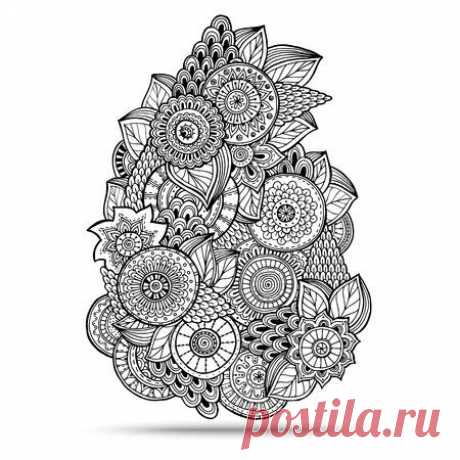 Henna Paisley Mehndi Doodles Abstract Floral Vector Illustration Design Element. Colored Version. 123RF - Миллионы стоковых фото, векторов, видео и музыки для Ваших проектов.