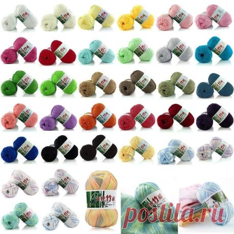 Bamboo Cotton Warm Soft Natural Knitting Crochet Knitwear Wool Yarn 50g New Hot | eBay