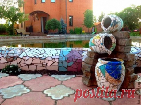 Роспись в стиле Гауди. Декор паркового фонтанчика - Ярмарка Мастеров - ручная работа, handmade