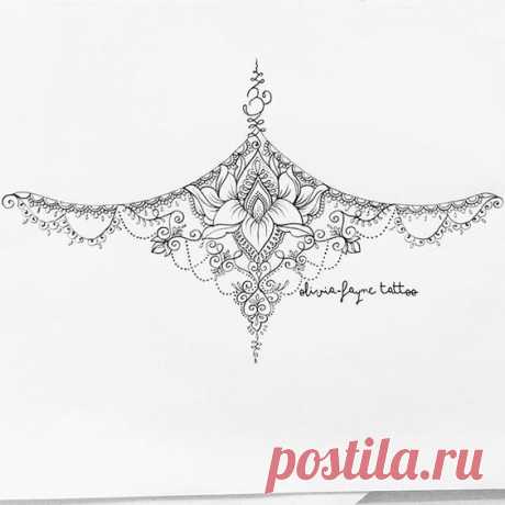 Идеи для прекрасных дам - из этих эскизов получатся прекрасные татуировки под грудью!