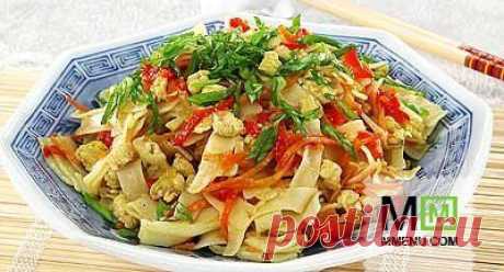 Курица с лапшой и овощами - кулинарный рецепт. Миллион Меню