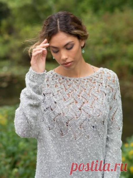 Джемпер ЛИЗЕТТ с ажурной кокеткой (разработан командой дизайнеров BERROCO). Спицами. / Обсуждение на LiveInternet - Российский Сервис Онлайн-Дневников