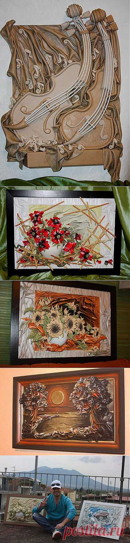 Картины из кожи. Автор Андрей Коробейников