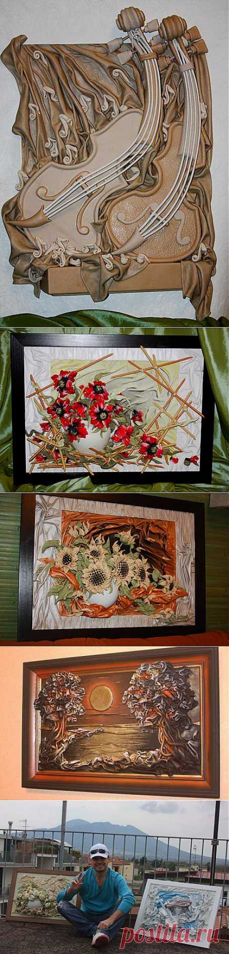 Картины из кожи. Автор Андрей Коробейников