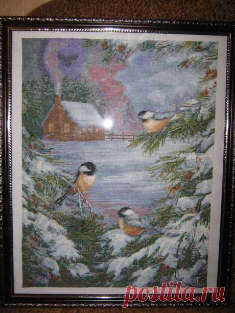 Картина вышита крестиком &quot;В ожидании чуда&quot;.