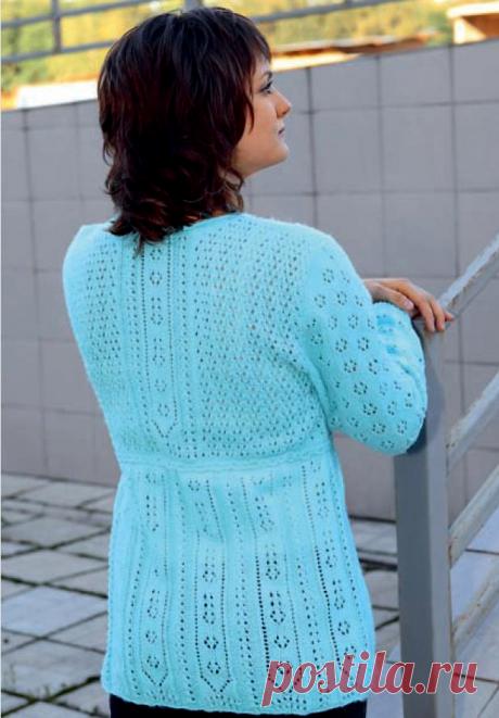 Вязание крючком и спицами - Пуловер с ажурной кокеткой