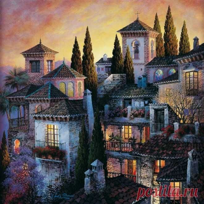 Луис Ромеро (LUIS ROMERO) — испанский художник, победитель и участник многих международных выставок, родился в Ронда. Это в Малаге. Великолепное солнечное побережье Коста дель Соль.
Художник Льюис Ромеро рисует акриловыми красками. Рисует божественно. Большинство комментариев к его работам звучат одинаково: «Волшебно… Изумительно… Сказочный сон… Мечта...»