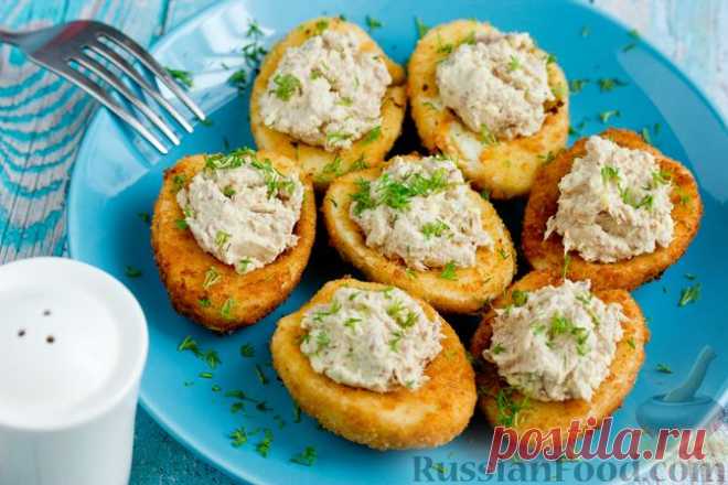 Рецепт: Фаршированные обжаренные яйца на RussianFood.com