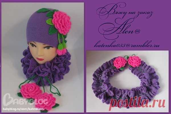 Шали, шарфы, шапочки спицами. Подборка 33