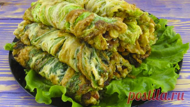 Рулетики из жареной пекинской капусты вкусный рецепт с фото пошагово и видео - TvCook.ru Как приготовить Рулетики из жареной пекинской капусты : вкусно по домашнему, простые рецепты, поиск по ингредиентам, советы, отзывы, пошаговые фото, видео,