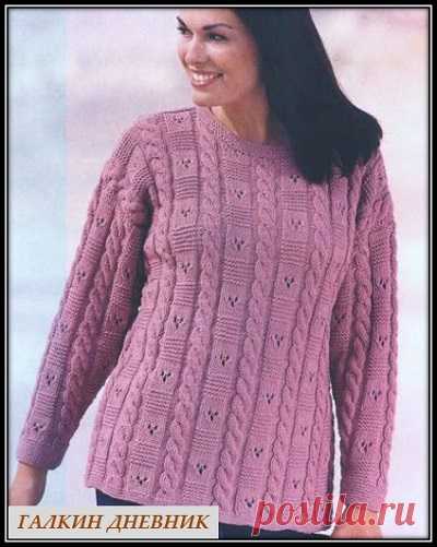 ГАЛКИН ДНЕВНИК - блог о вязании: Пуловер спицами для полных дам