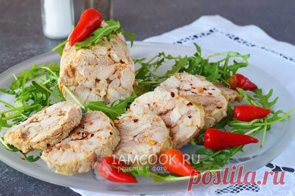Куриный рулет с желатином в пищевой пленке — рецепт с фото пошагово