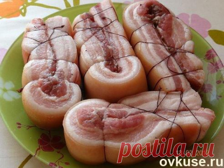 Домашнее сало, варёное в луковой шелухе - Простые рецепты Овкусе.ру