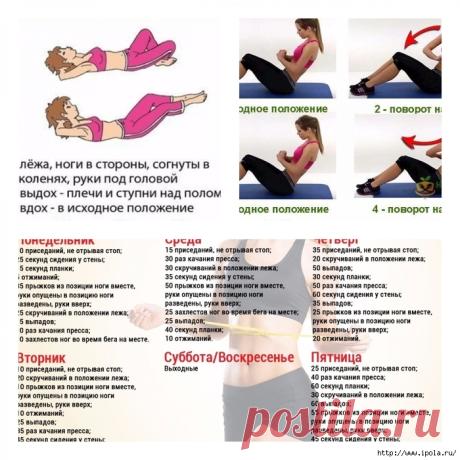 Упражнения и диета для плоского живота