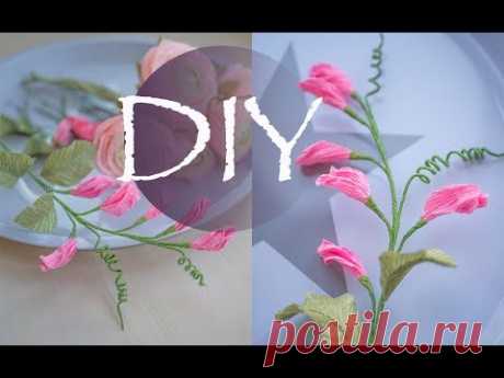 Ветка гороха из гофрированной бумаги Pea branch of corrugated paper TSVORIC