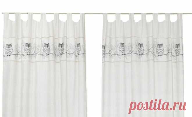 Изображение совы на шторе