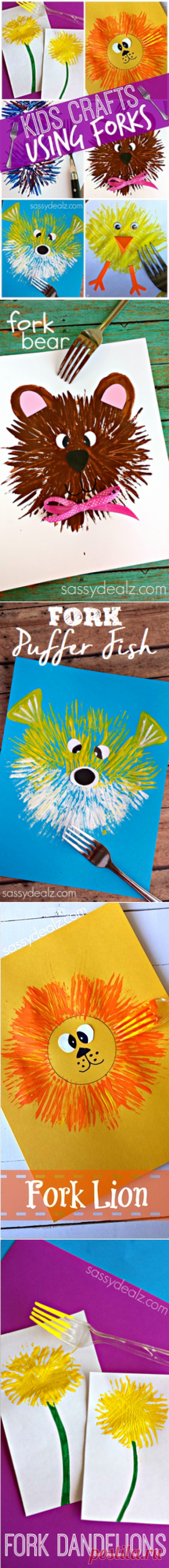 Kids Craft Ideas Using a Fork - Crafty Morning