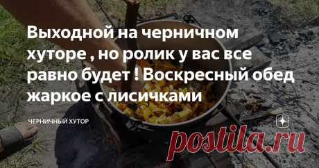 Выходной на черничном хуторе , но ролик у вас все равно будет ! Воскресный обед жаркое с лисичками