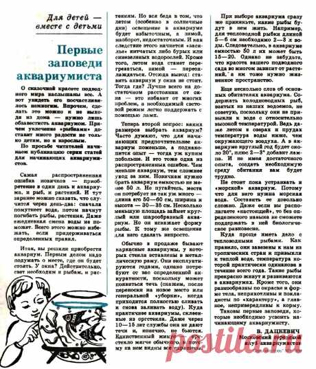Первые заповеди аквариумиста