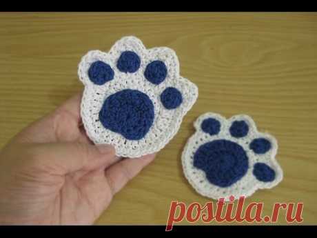 Crochet || Tutorial Merajut Jejak Kaki - Paw Print - YouTube