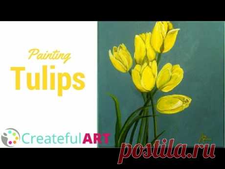 How To Paint Tulips with Acrylics Tutorial