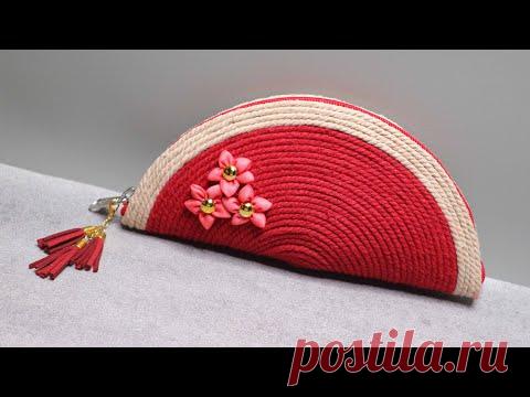 Ide Kreatif Dompet dari Tali Katun |  DIY Rope Bag | Rope Pouch Making at Home