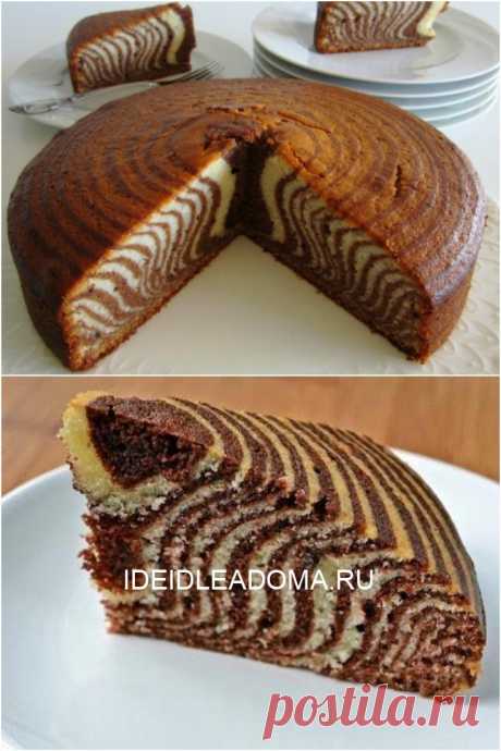 Рецепт вкуснейшего манника на кефире «Зебра»