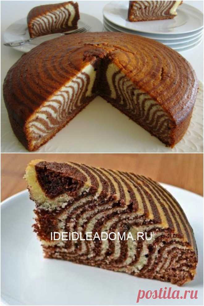 Рецепт вкуснейшего манника на кефире «Зебра»