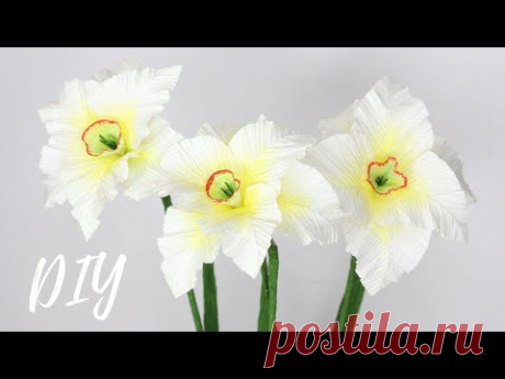 НАРЦИССЫ из гофрированной бумаги ☆ МК ☆ DIY Corrugated Paper Flowers