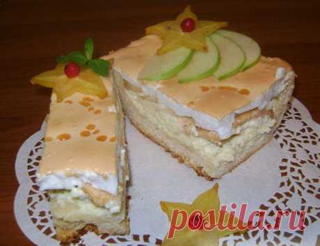 Королевский пирог (с яблоками и творогом). Список продуктов: -Мука - 480 грамм -Маргарин или сливочное масло - 300 грамм -Яйца - 6 штук -Творог - 500 грамм -Яблоки - 4 штуки -Сахар-песок - 600 грамм -Разрыхлитель - 1 пакетик -Ванилин - 1 пакетик Итак, для приготовления королевского пирога с яблоками и творогом понадобятся: мука, маргарин или сливочное масло, яйца, творог, сахар, разрыхлитель, ванилин, яблоки. Отделить белки от желтков. Размягченный маргарин растереть с 200 граммами сахара,…