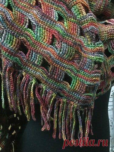 Шикарная идея палантина. Если не ошибаюсь, его придумала и связала Марина… | Дневник вязальщицы | Яндекс Дзен