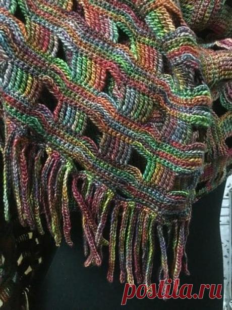 Шикарная идея палантина. Если не ошибаюсь, его придумала и связала Марина… | Дневник вязальщицы | Яндекс Дзен