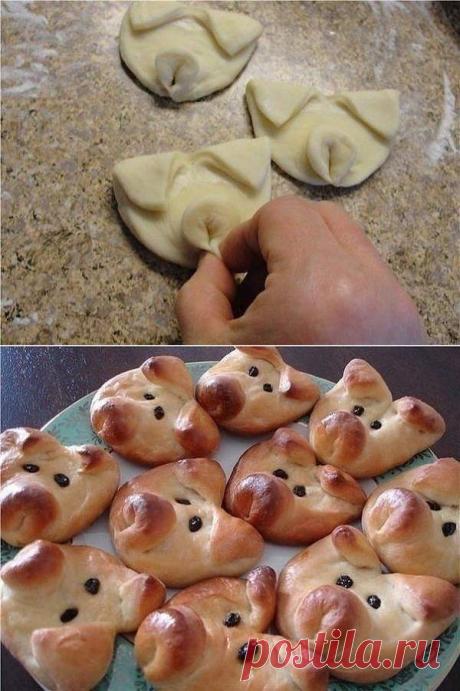 Булочки-хрюшки - Простые рецепты Овкусе.ру