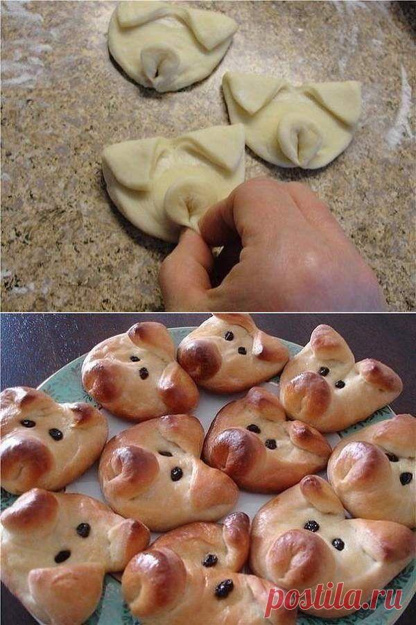 Булочки-хрюшки - Простые рецепты Овкусе.ру