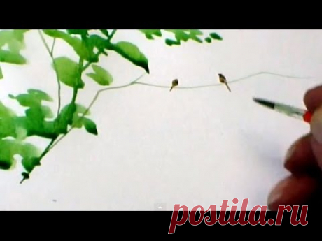 (Part 1) Pro: Watercolour tutorial. Doodling Realistic TREES