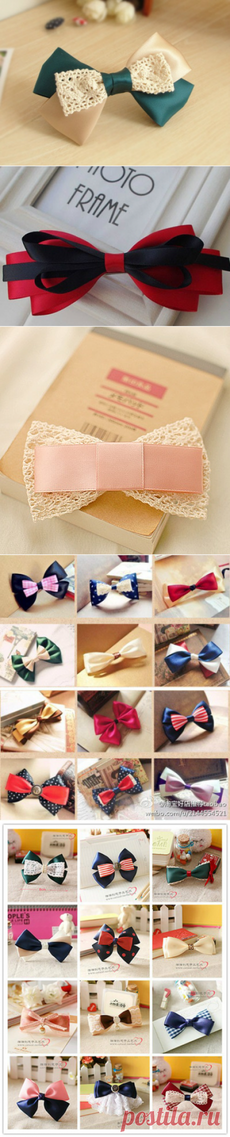 Бантики для заколок и резинок. 64 мастер-класса