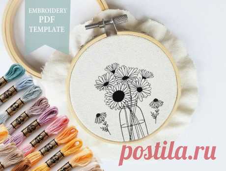 PDF Pattern Sunflower Bouquet Embroidery Template Embroidery | Etsy Moldova