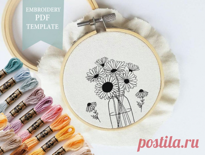 PDF Pattern Sunflower Bouquet Embroidery Template Embroidery | Etsy Moldova