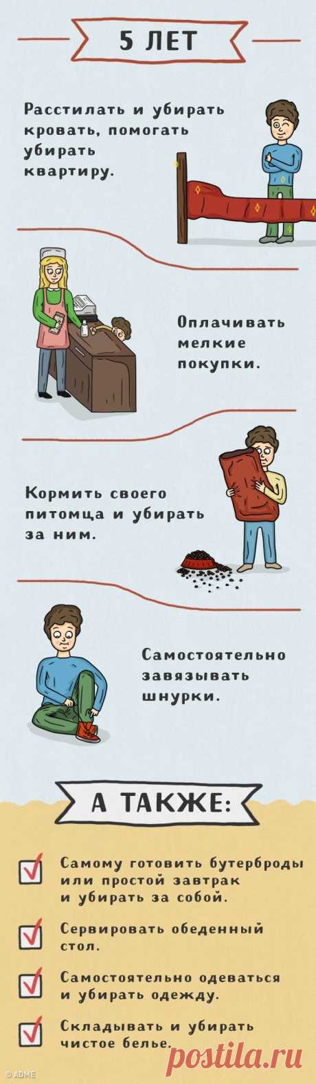 Вот какие дела можно поручить детям разного возраста