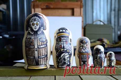 Традиционная русская матрешка русская гнездовая кукла 5 шт. | Etsy
