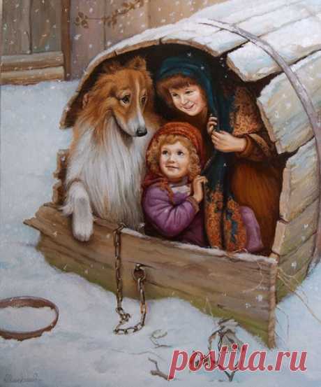 Спрятались - картина А.В.Маскаева, продажа картин в Москве, цены | Интернет магазин Арт Вернисаж