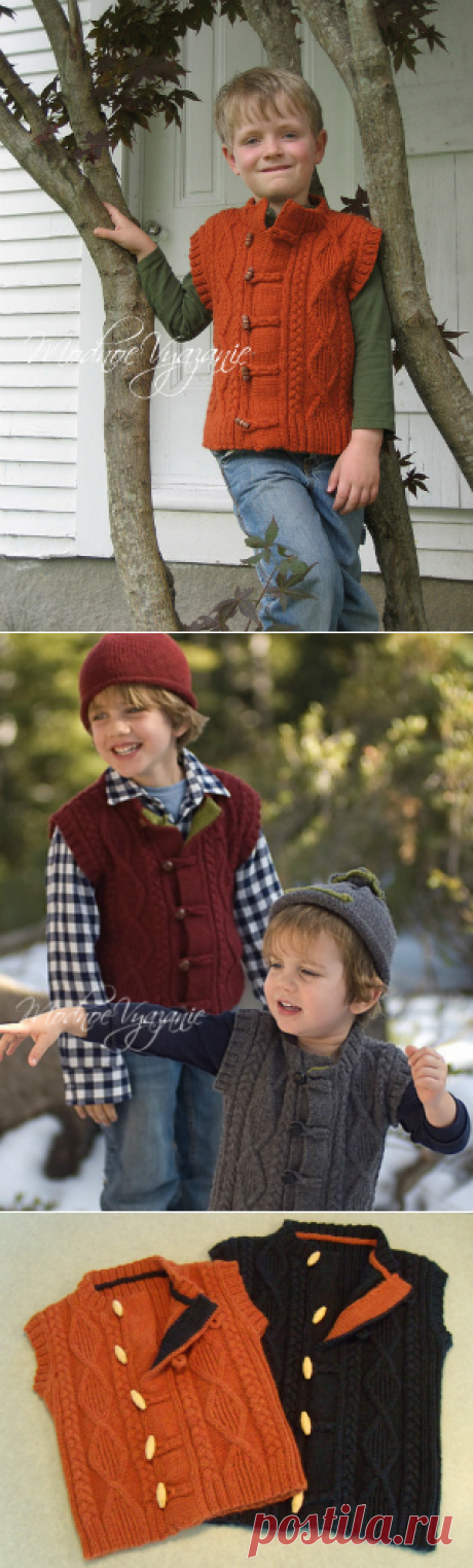 Детский жилет спицами Seal Island - Modnoe Vyazanie ru.com