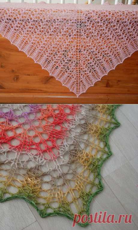 Простая, но эффектная Little Arrowhead Shawl by Pam Allen.