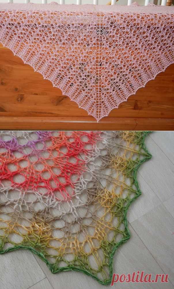 Простая, но эффектная Little Arrowhead Shawl by Pam Allen.