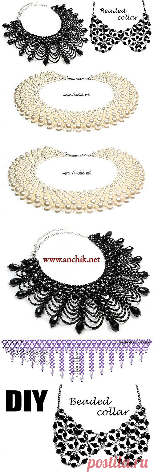Воротнички из бисера и бусин своими руками / Видеоуроки, Колье, бусы, ожерелья / Biserok.org