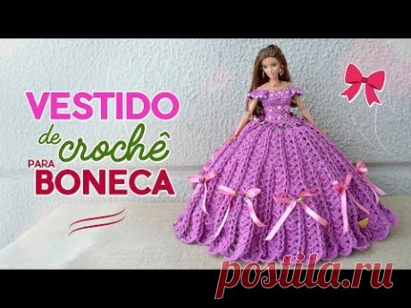 Vestido de crochê para bonecas | Raquel Gaúcha