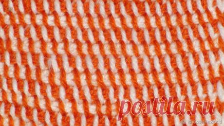 [Вязание] 4 простых цветных узора тунисским крючком. Мастер-класс