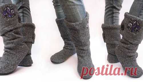 Сапожки из старого свитера